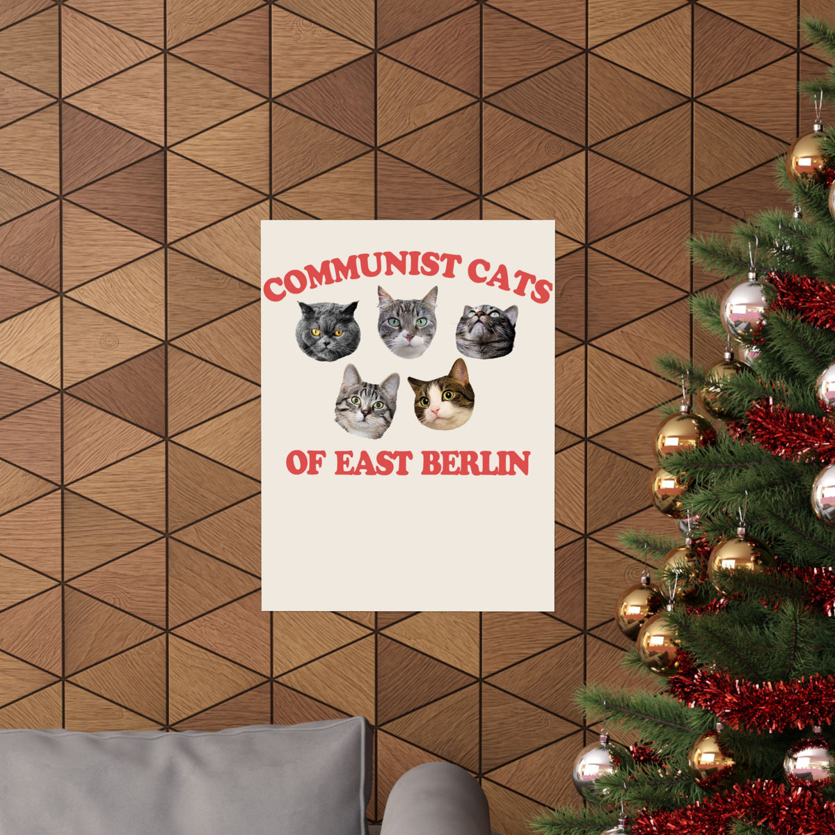 Communist Cats of East Berlin Poster — Retro Socialist Cat Poster