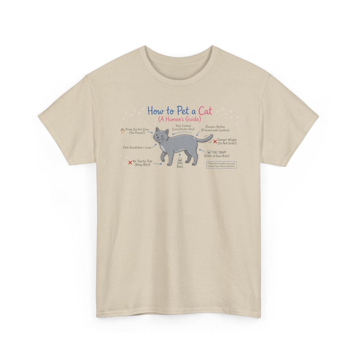 How To Pet A Cat T-Shirt — Funny Cat Care Tee for Cat Lovers