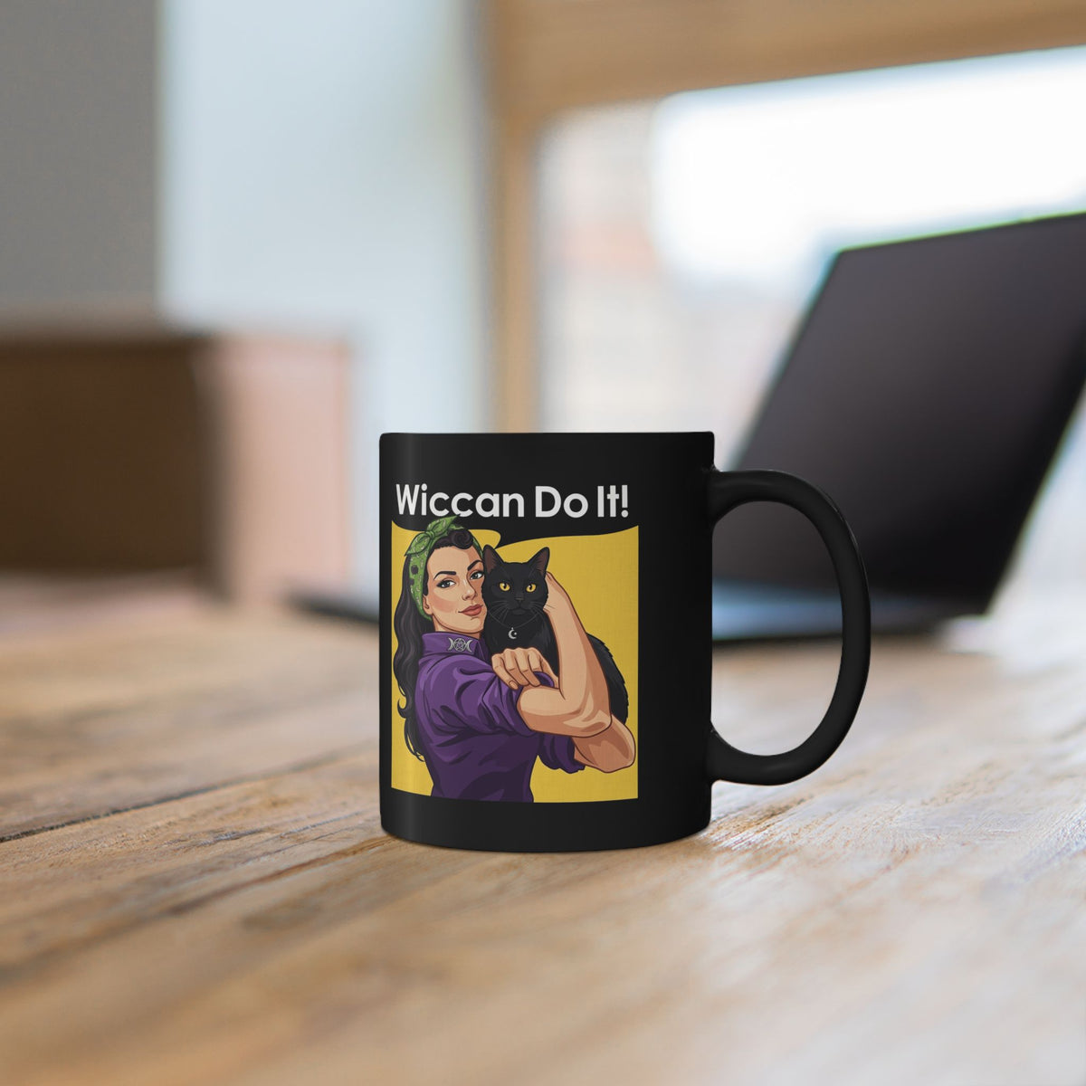 Black Cat "Wiccan Do It" Black Mug — Witchy Wicca Magic Mug
