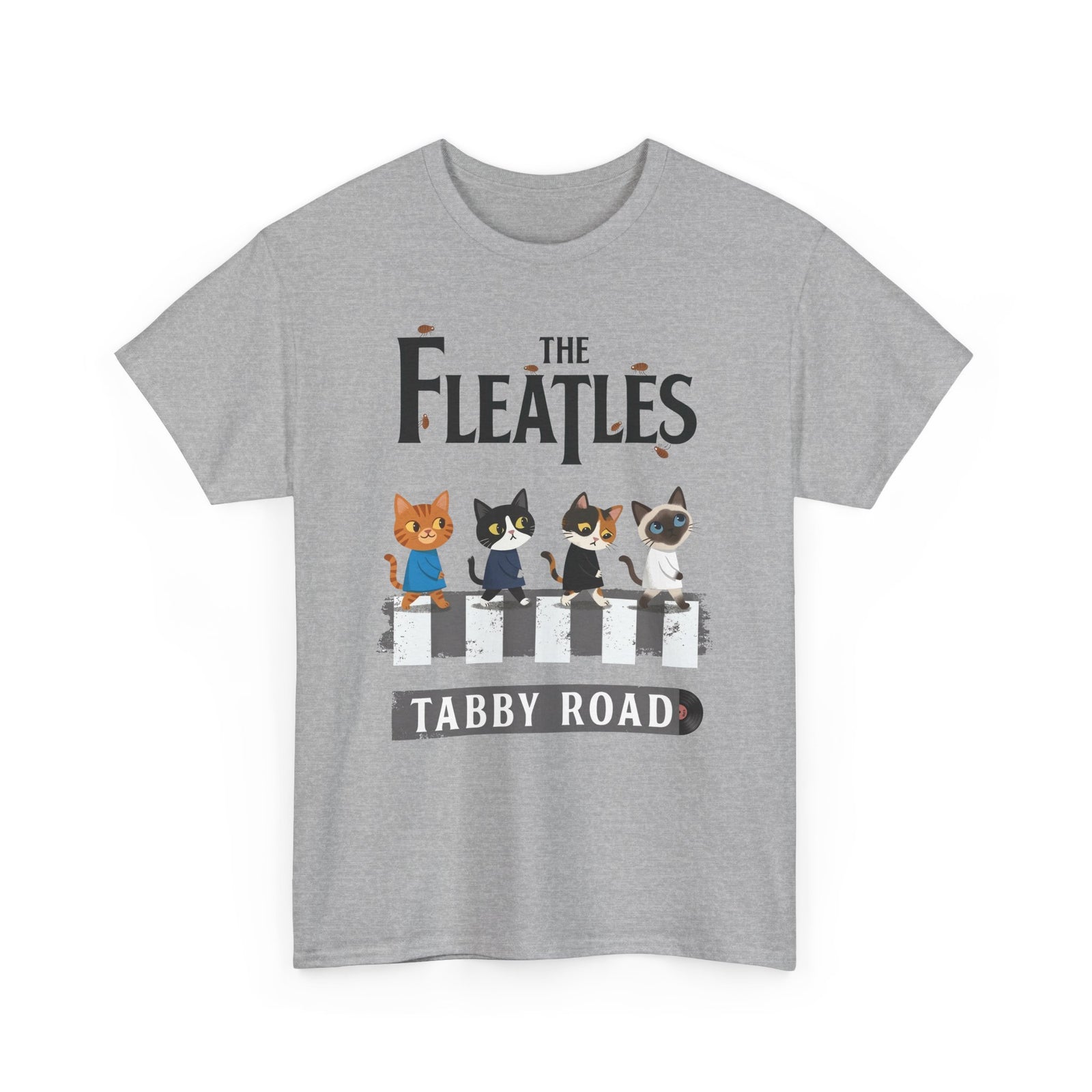 Fleatles Parody Cat T-Shirt — Retro Beatles-Inspired Cat Band Tee