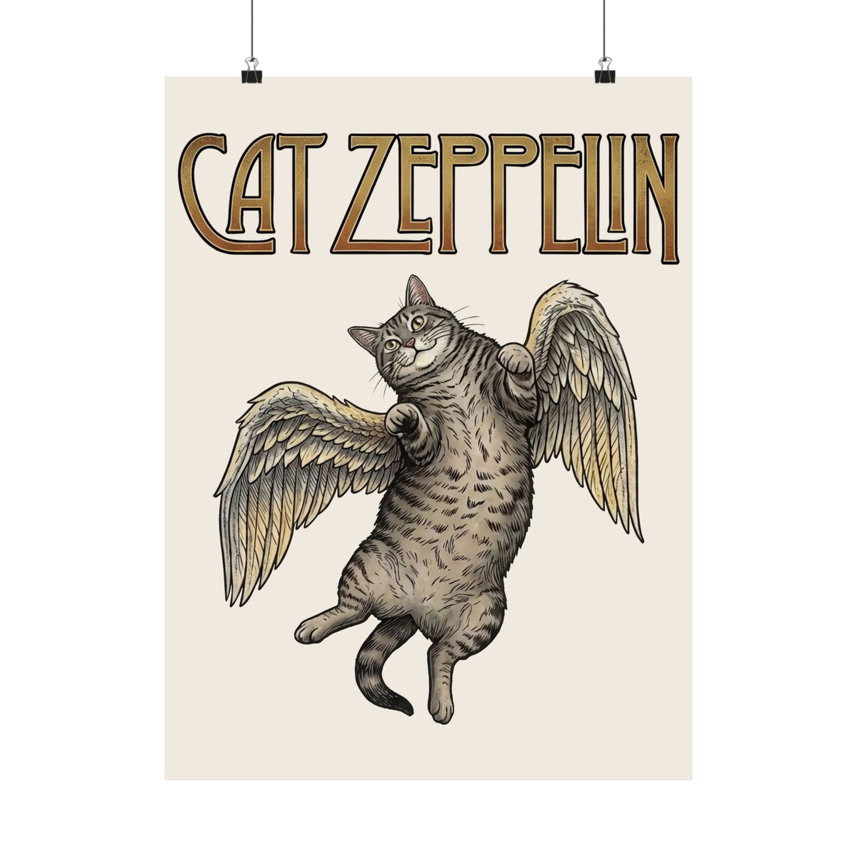 Cat-Zeppelin Poster — Whimsical Cat Airship Design