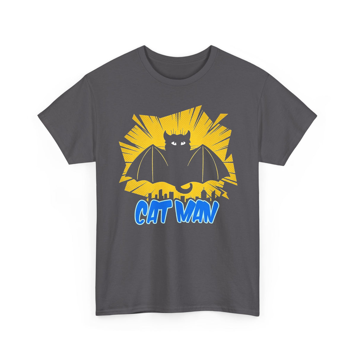 Cat Man T-Shirt — Funny Bat Cat Graphic Tee for Cat Lovers