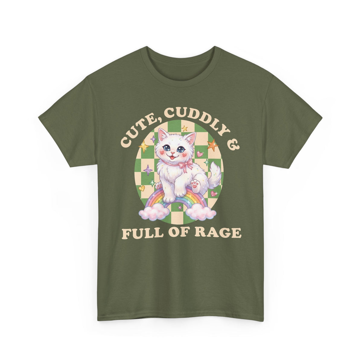Cute Cuddly & Full of Rage T-Shirt — Funny Kawaii Kitten Graphic Tee