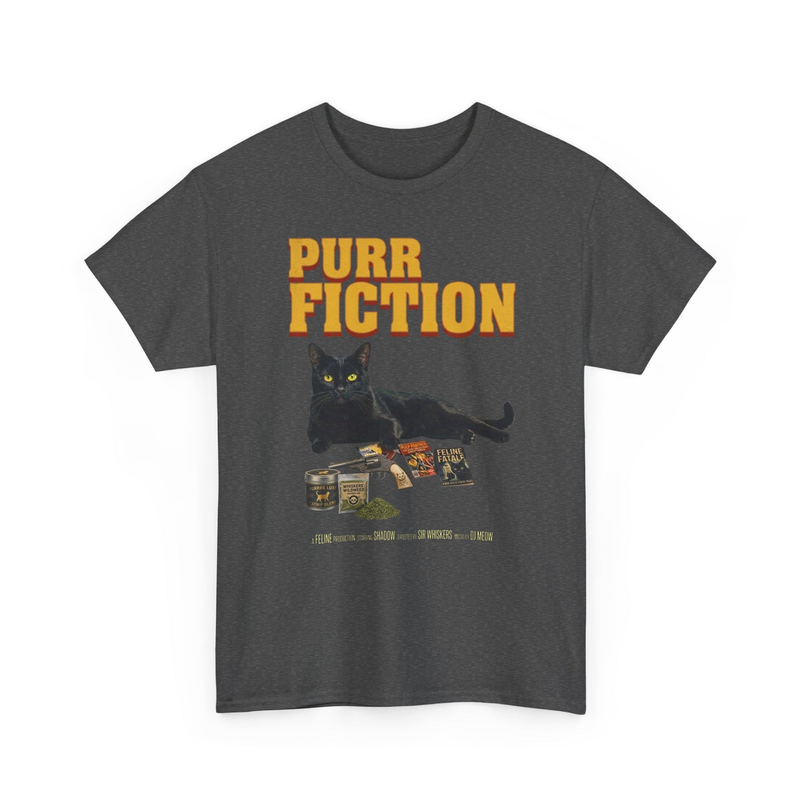 Purr Fiction Cat Parody T-Shirt
