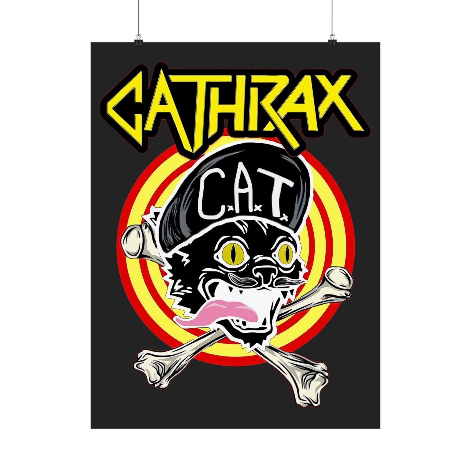Cathrax Parody Cat Poster — Heavy Metal Band Cat Graphic Poster