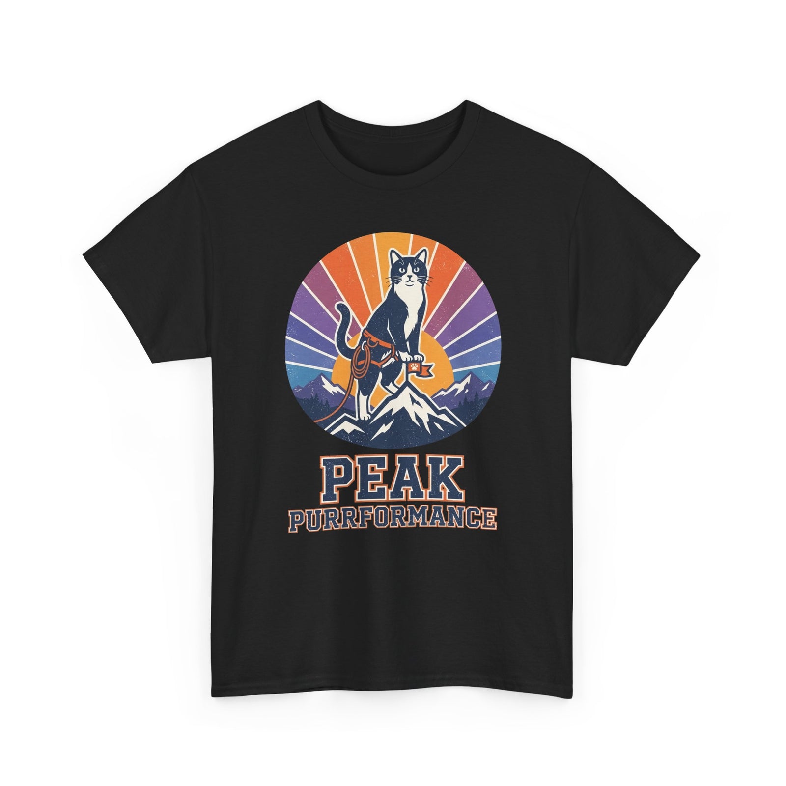 Cat Hiking Tee — "Peak Purformance" Outdoor Adventure Shirt