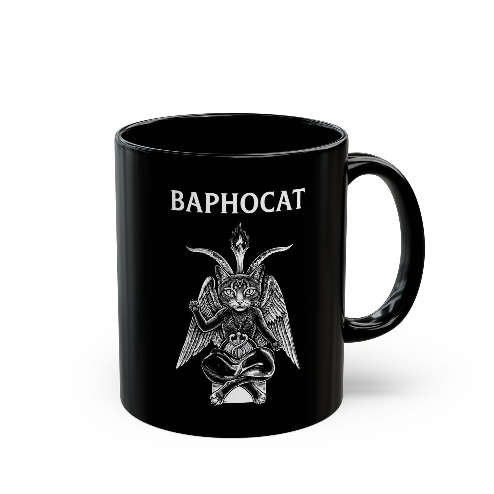 Baphocat Dark Evil Cat Black Mug