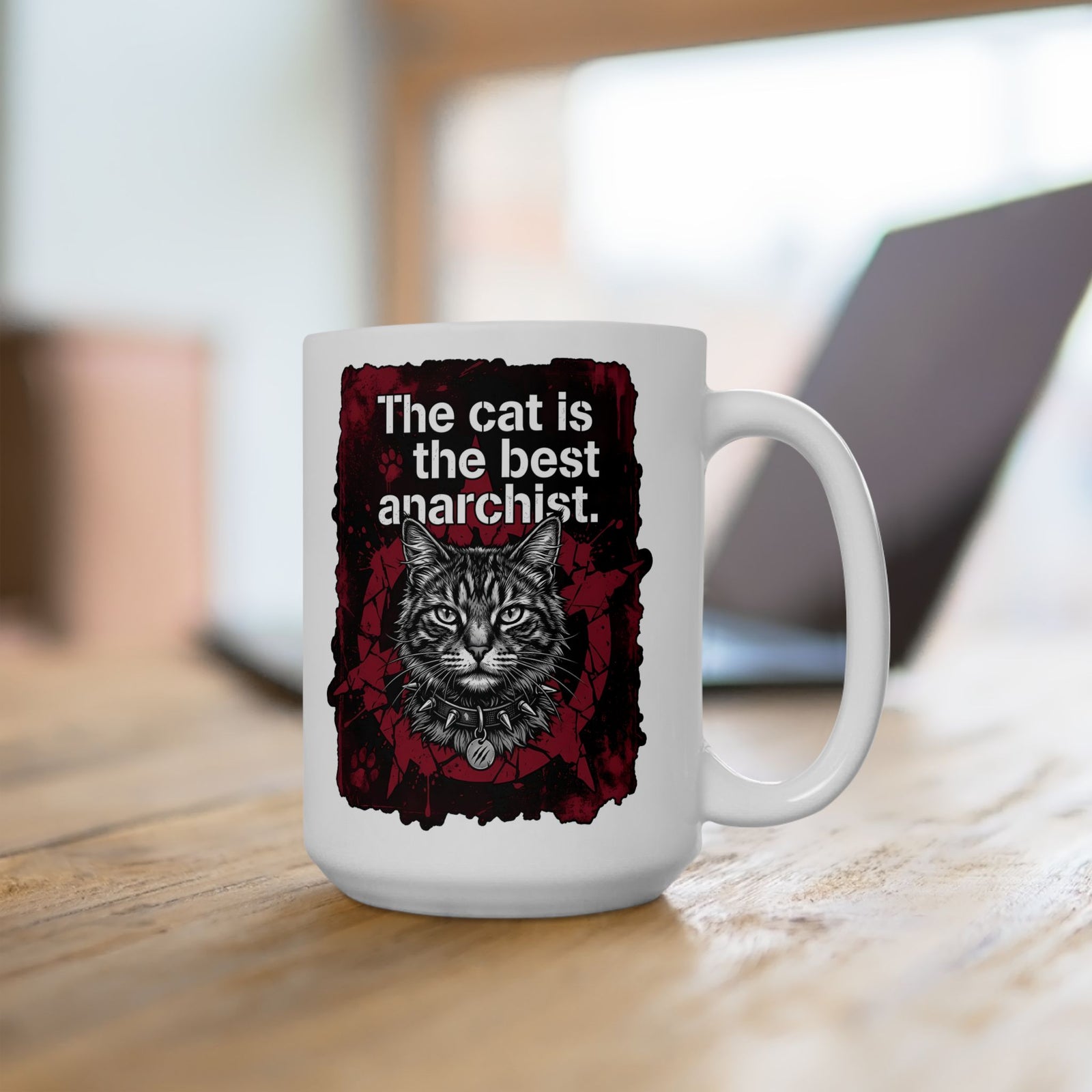Anarchist Cat Ceramic Mug "The Cat Is the Best Anarchist"