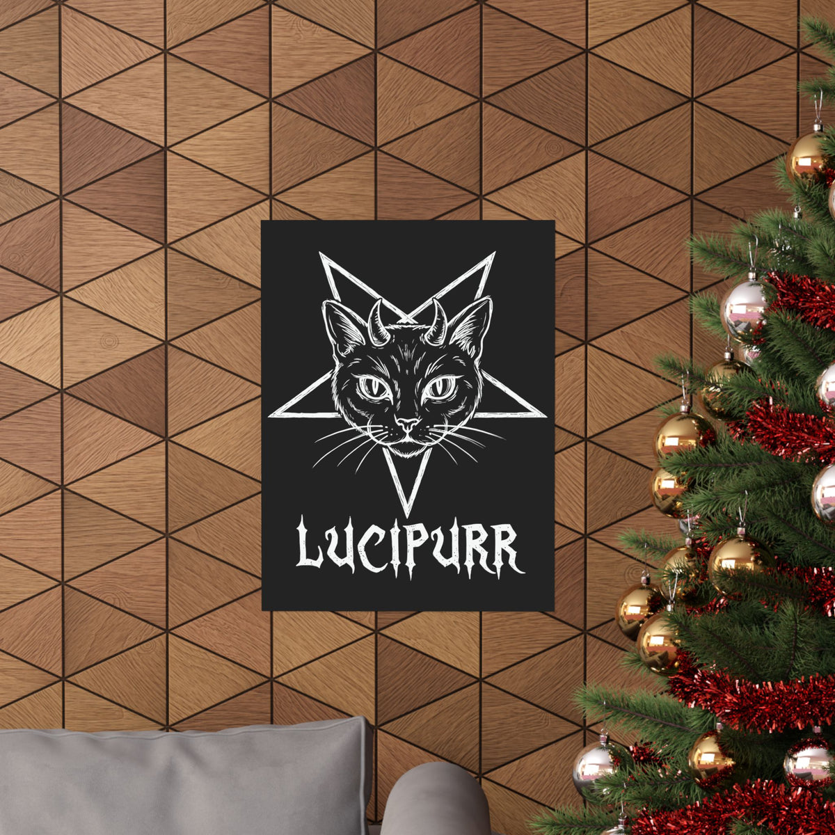 Lucipurr Lucifer Cat Poster — Gothic Cat Poster