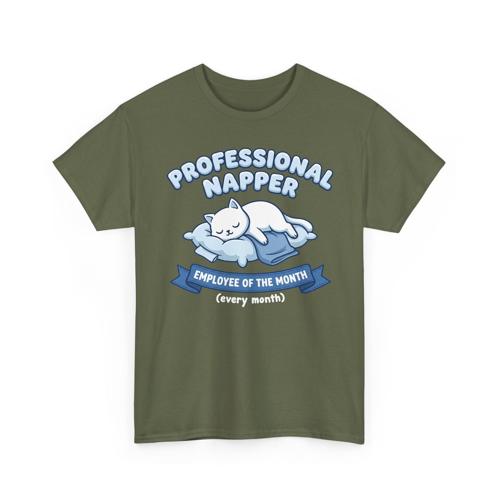 Professional Napper T‑Shirt — "Employee of the Month (Every Month)" Cat Tee