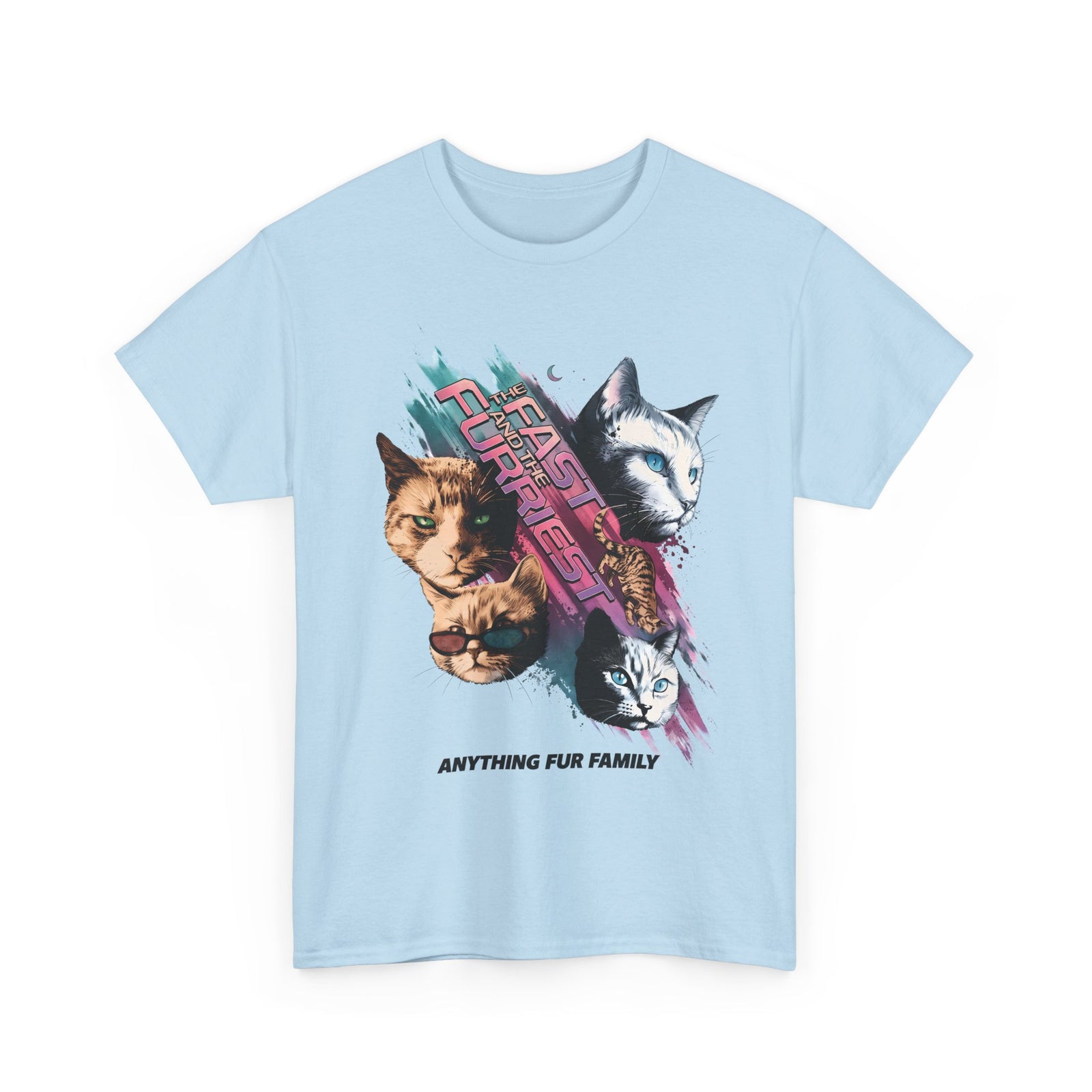 The Fast And The Furriest T-Shirt — Funny Cat Action Movie Parody Tee