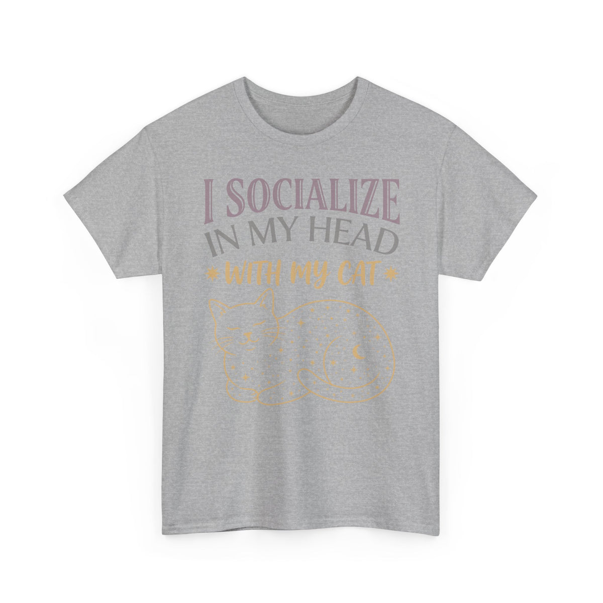 I Socialize in My Head With My Cat T-Shirt — Funny Cat Lover Tee