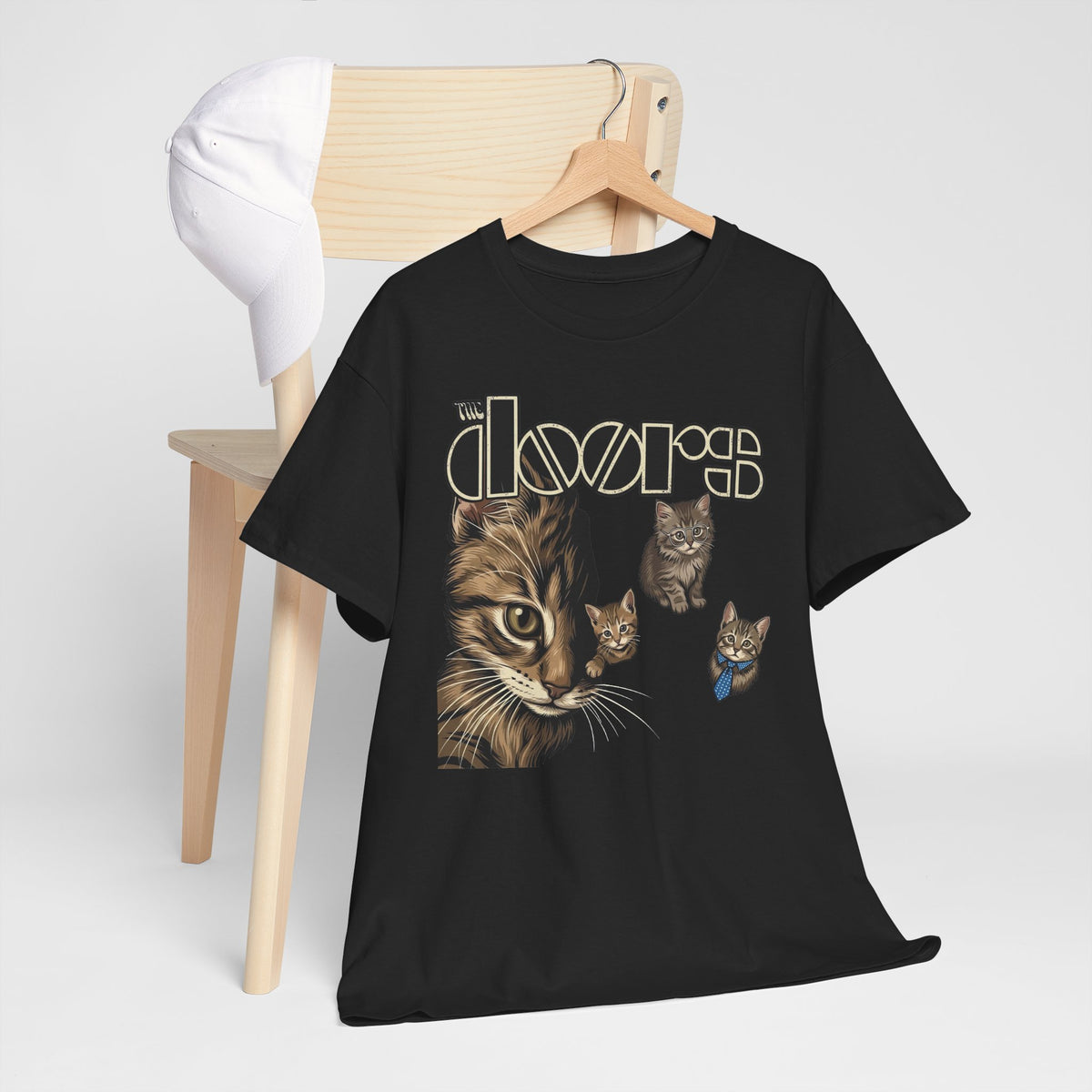 T-Shirt — Retro Cat Band Graphic Tee (The Doors Inspired)