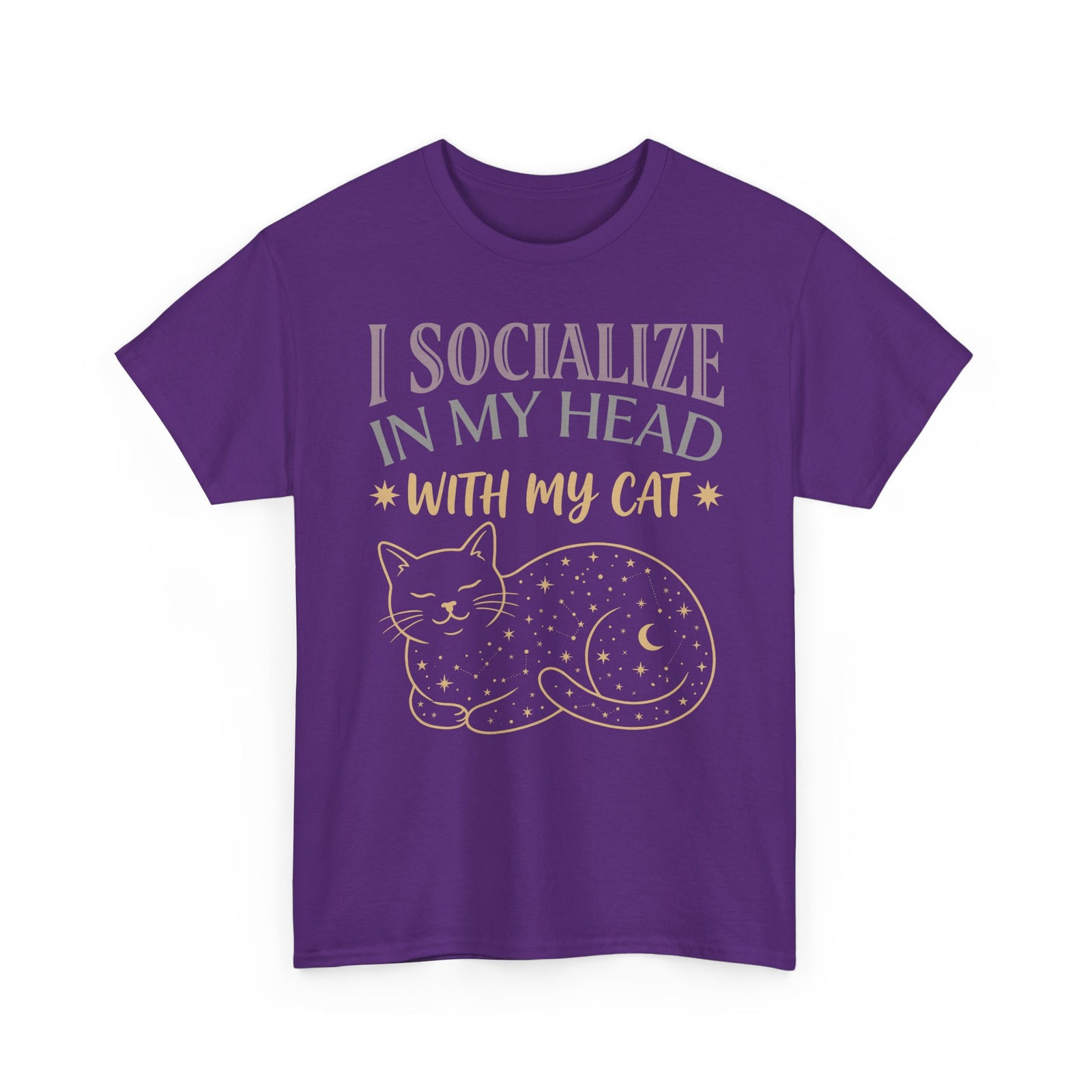 I Socialize in My Head With My Cat T-Shirt — Funny Cat Lover Tee