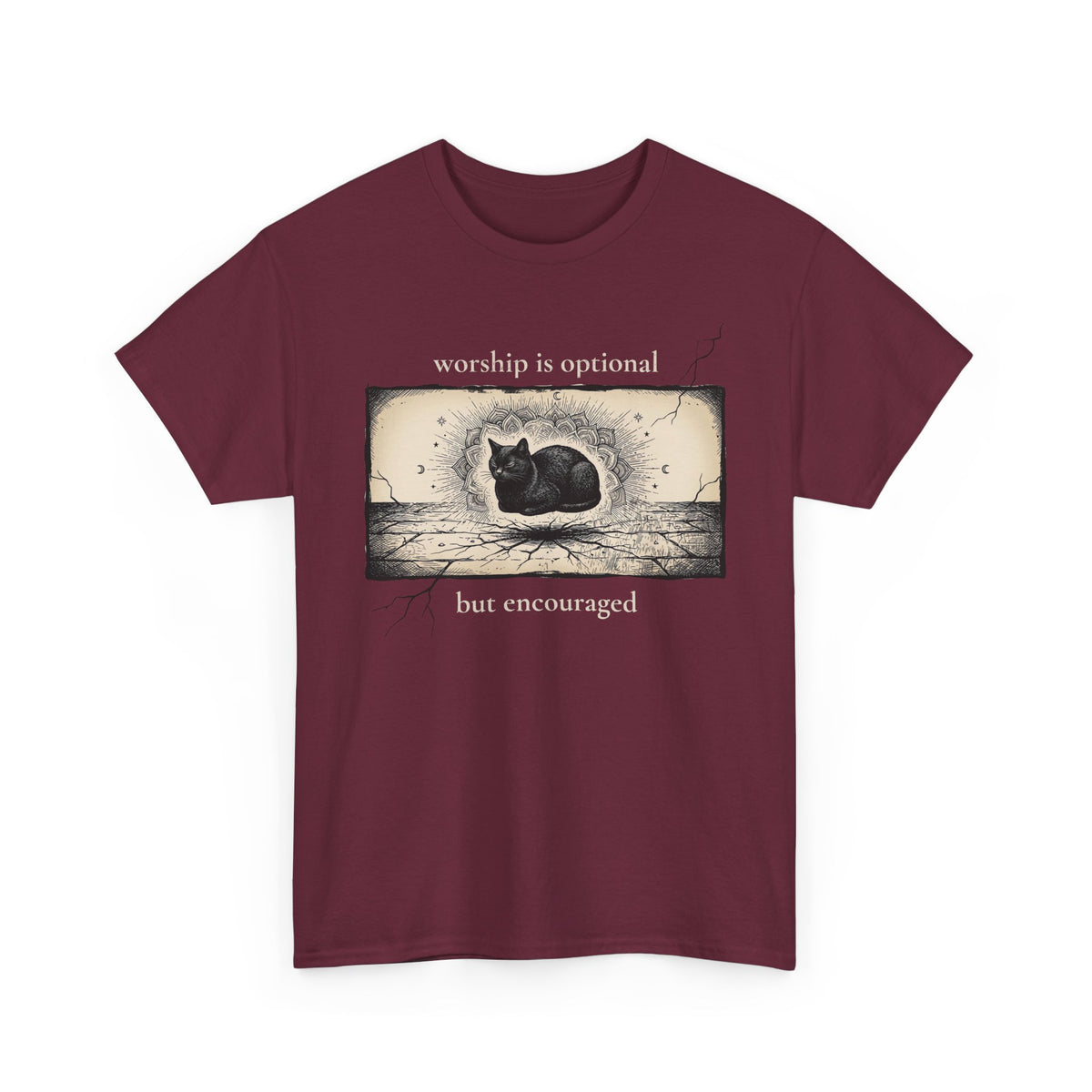 Worship Is Optional But Encouraged Cat T-Shirt