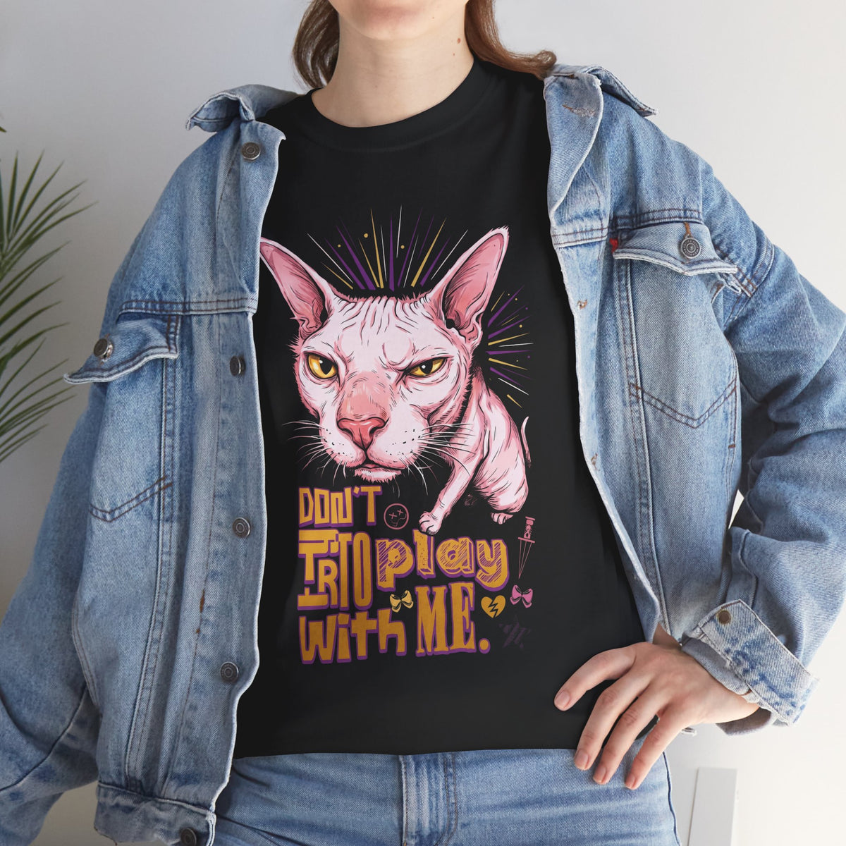 Don't Try To Play With Me T-Shirt — Funny Angry Sphynx Cat Graphic Tee