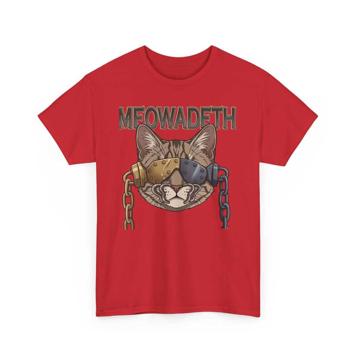 Meowadeth Cat Band Tee – Vintage Metal Cat Graphic T-Shirt