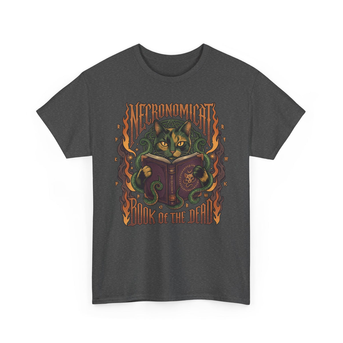 Necronomicat Occult Cat T-Shirt — Dark Mystic Graphic Tee