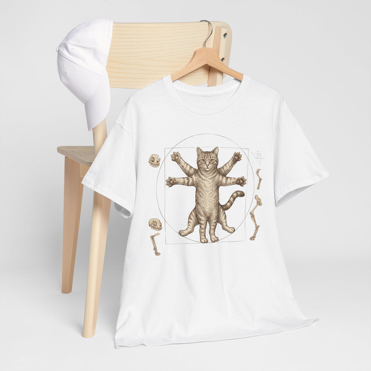 Vitruvian Cat T-Shirt — Anatomical Cat Art Tee