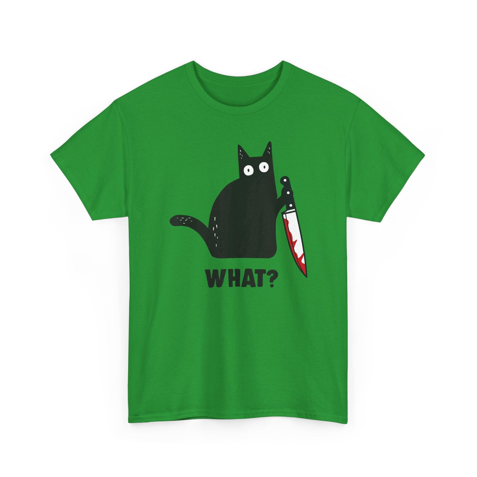 "WHAT?" Cat Funny Horror T‑Shirt