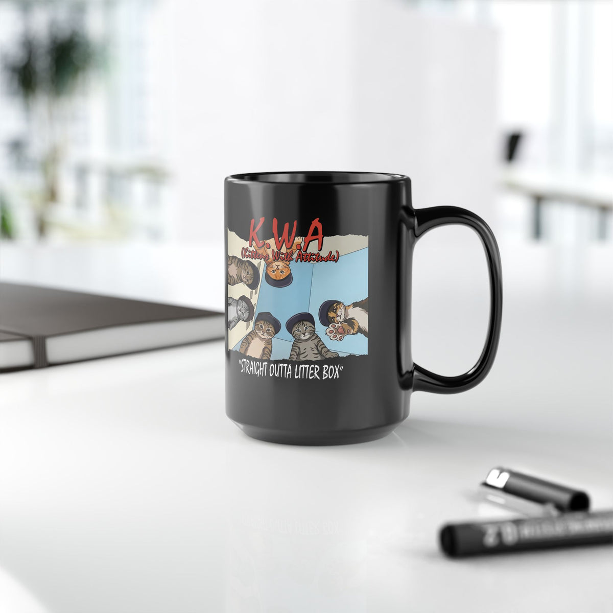 Kittens With Attitude Black Mug