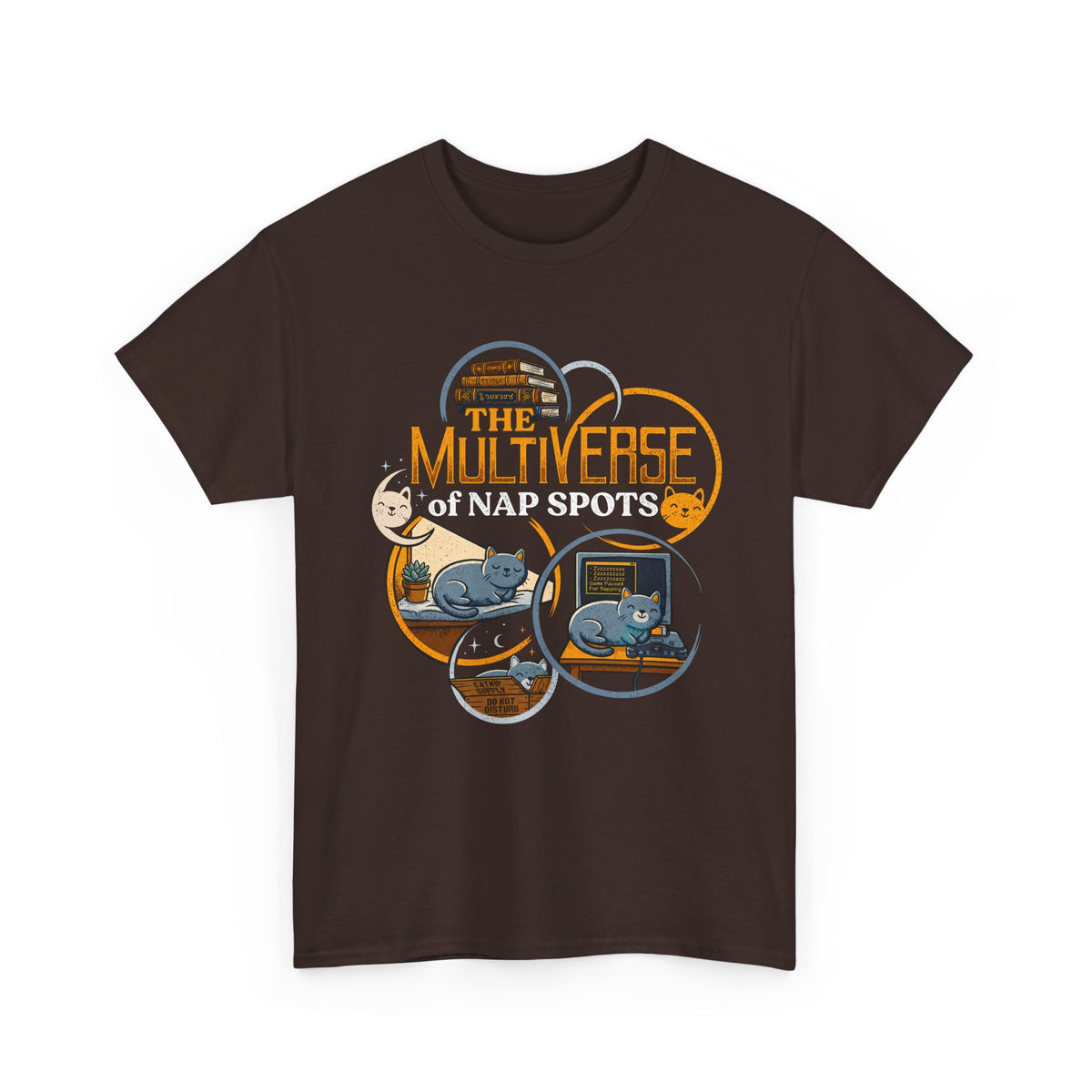 Multiverse Nap Spots Cute Cat T-Shirt — Cute Cat Nap Graphic Tee