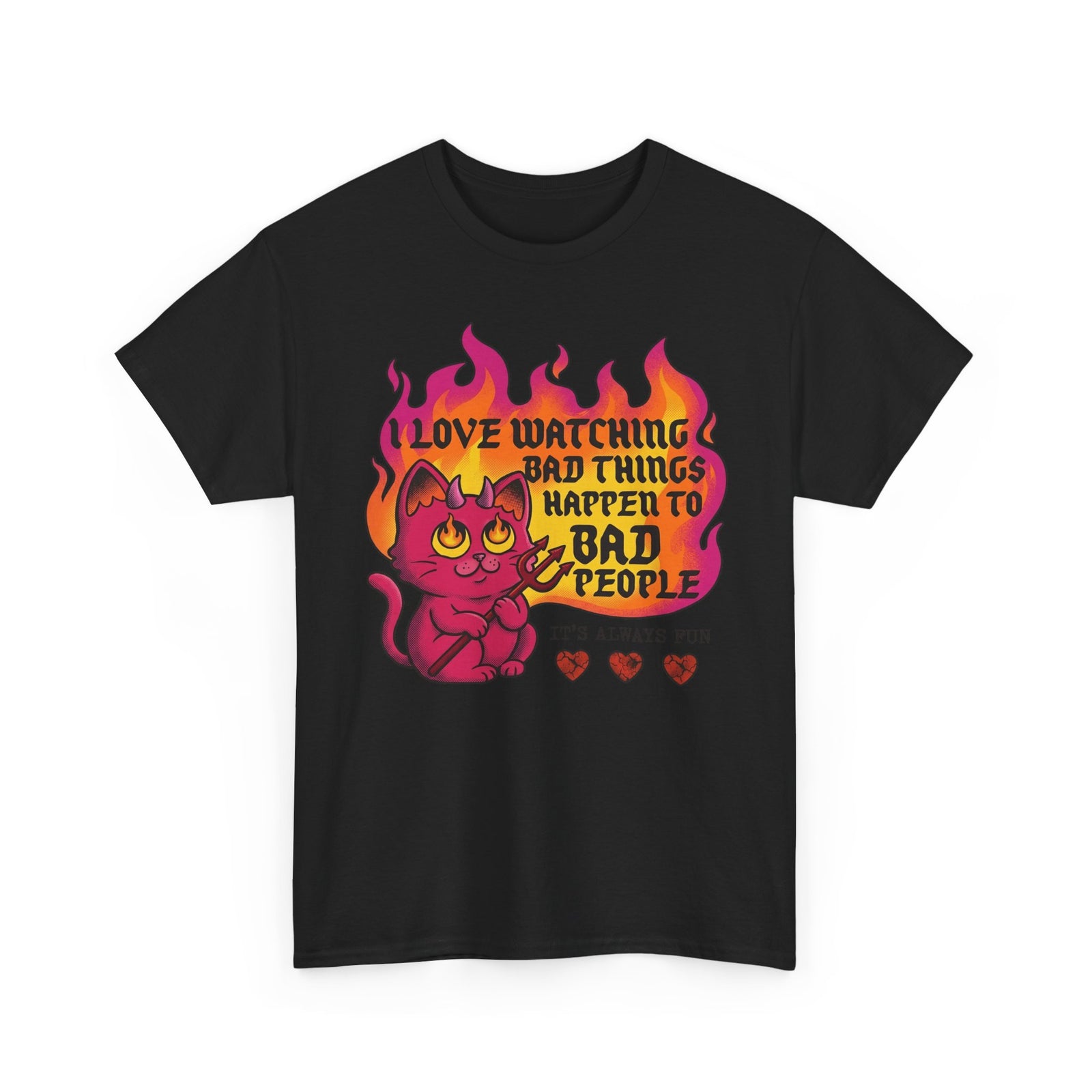 Evil Cat 'I Love Watching Bad Things' T-Shirt