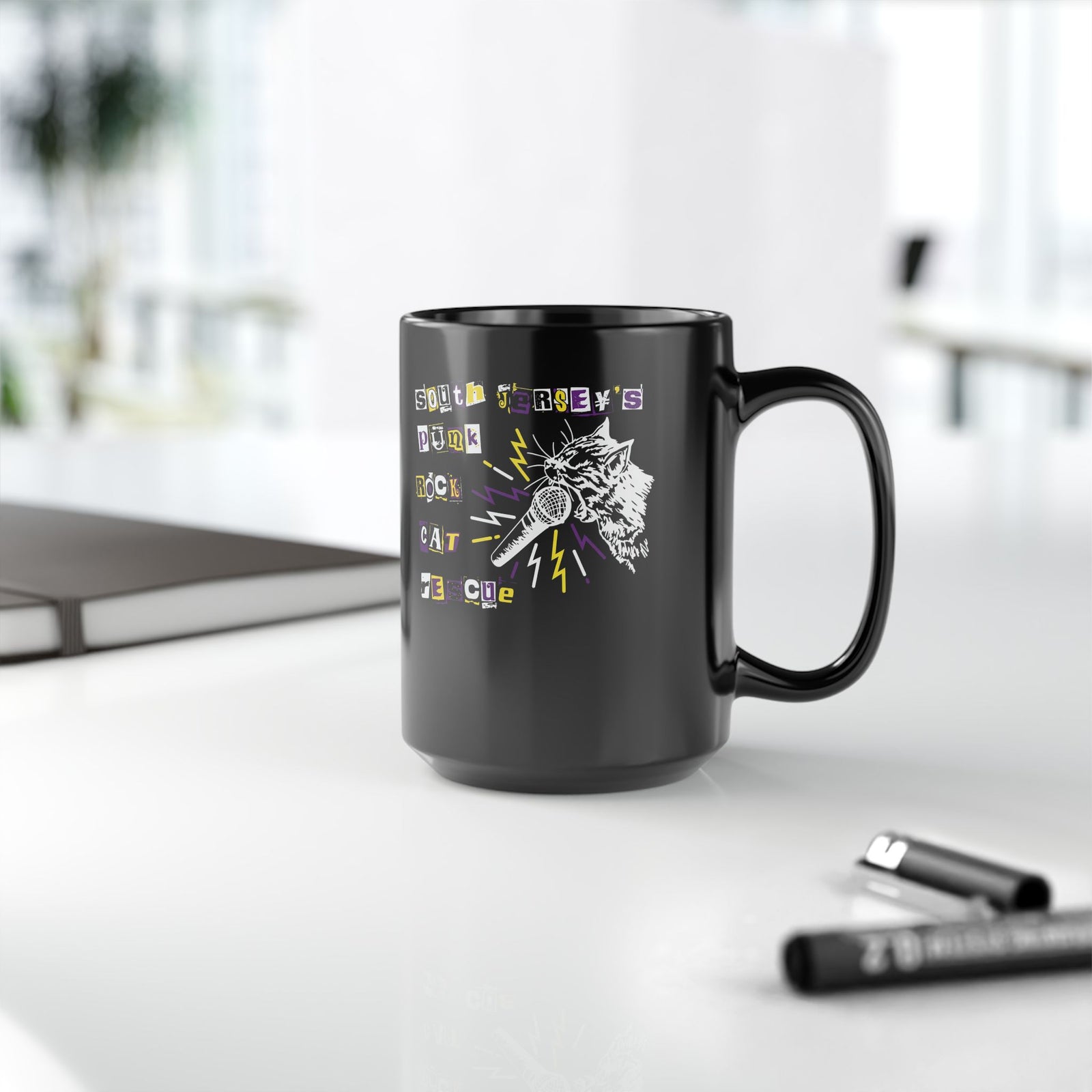 Punk Rock Cat Mug Graphic Band Mug