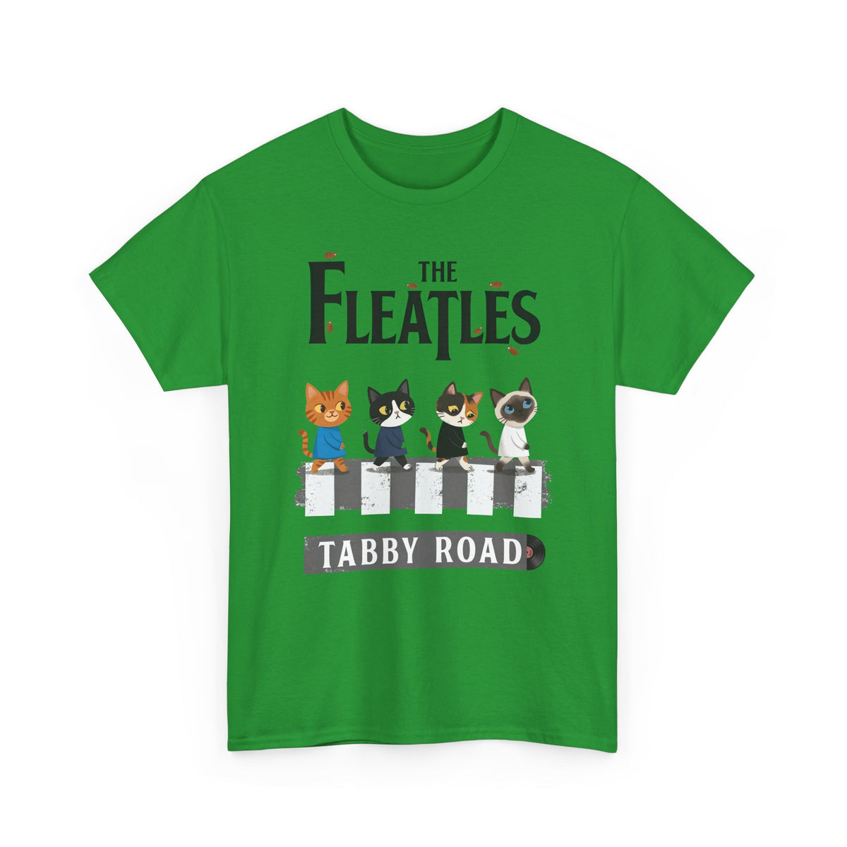Fleatles Parody Cat T-Shirt — Retro Beatles-Inspired Cat Band Tee