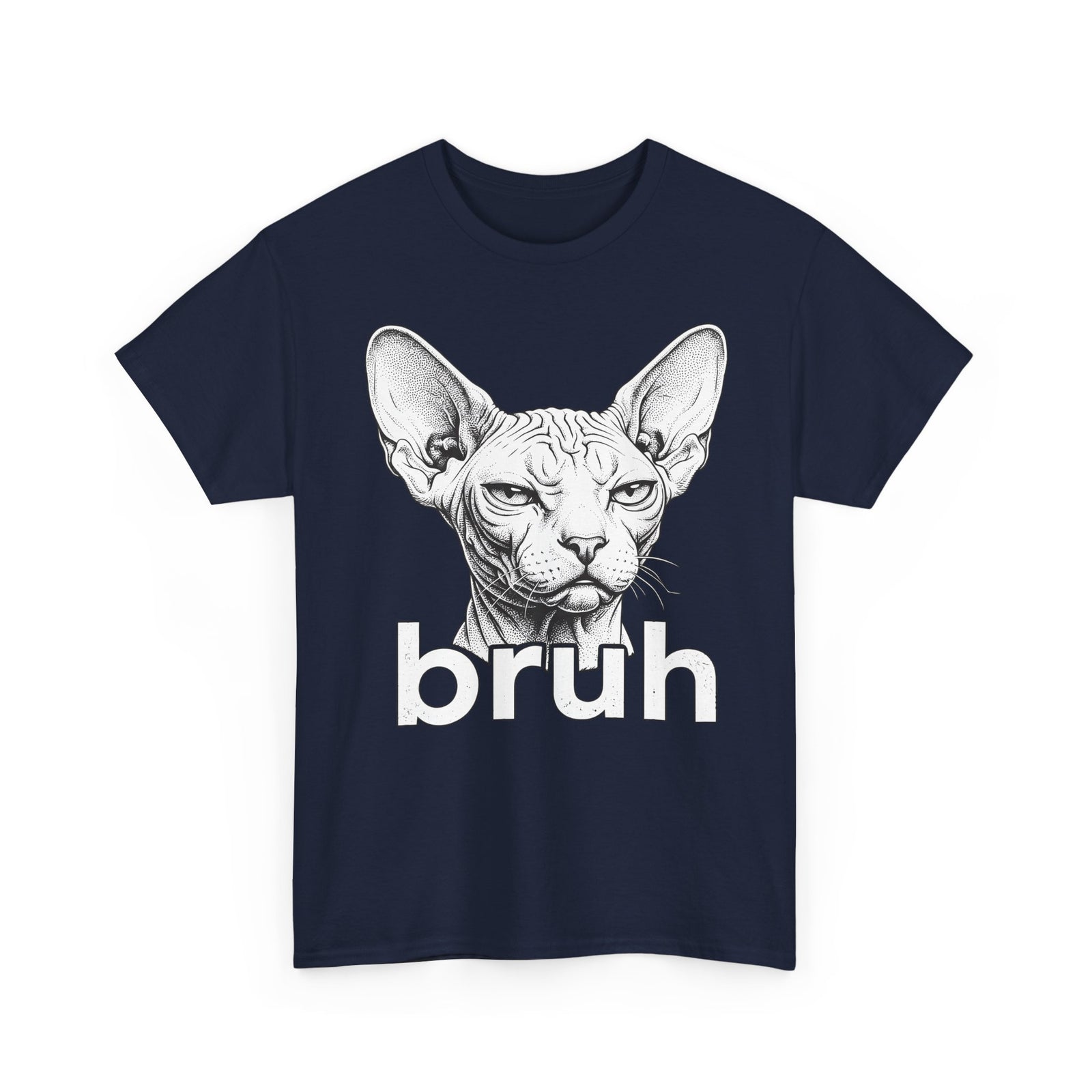 Bruh Sphynx Cat T-Shirt — Funny Unimpressed Hairless Cat Meme Tee