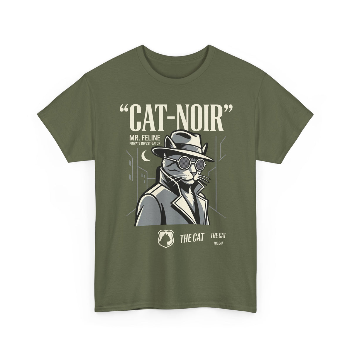 Detective Cat T-Shirt — Vintage Noir Graphic Tee