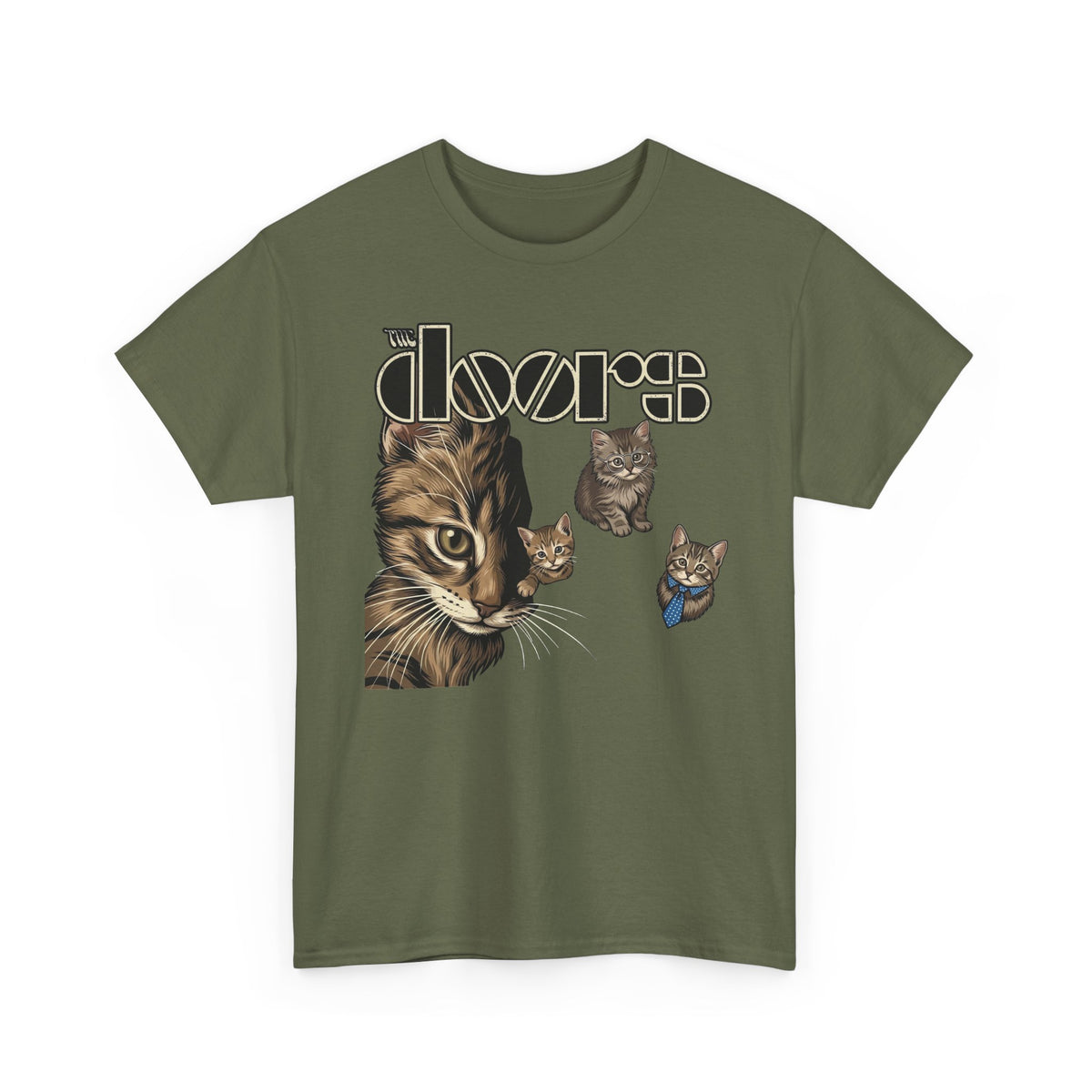 T-Shirt — Retro Cat Band Graphic Tee (The Doors Inspired)