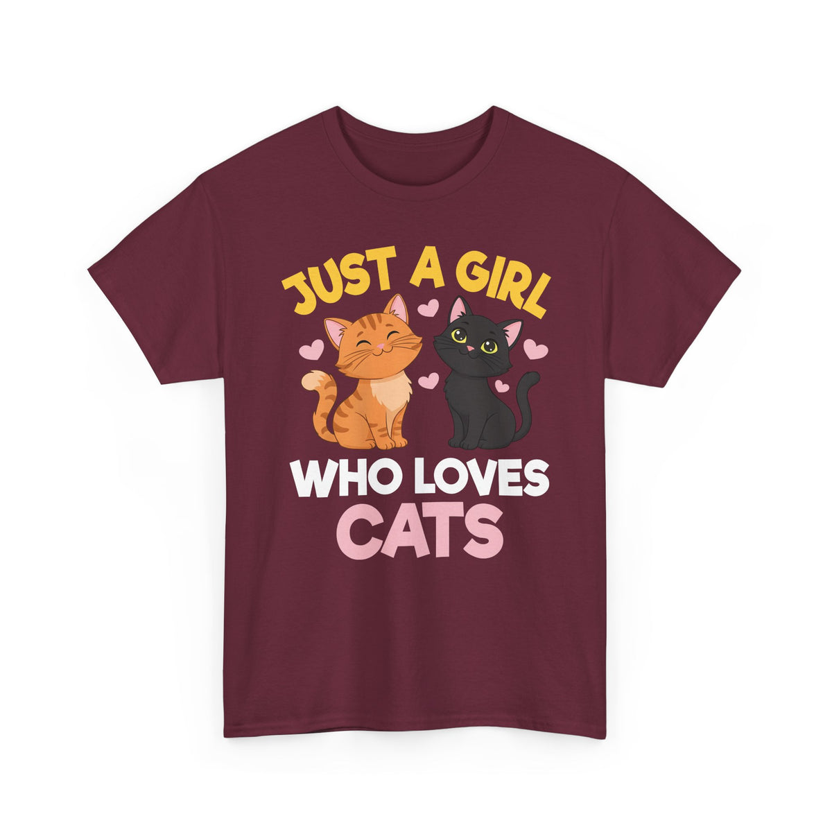 Just a Girl Who Loves Cats T-Shirt — Cute Cat Lover Tee