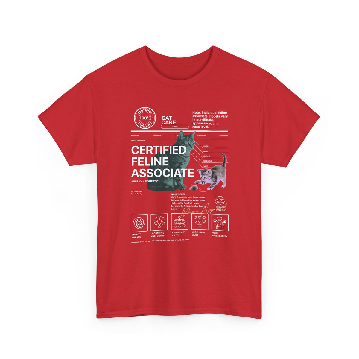 Certified Feline Associate T-Shirt — Funny Cat Lover Tee
