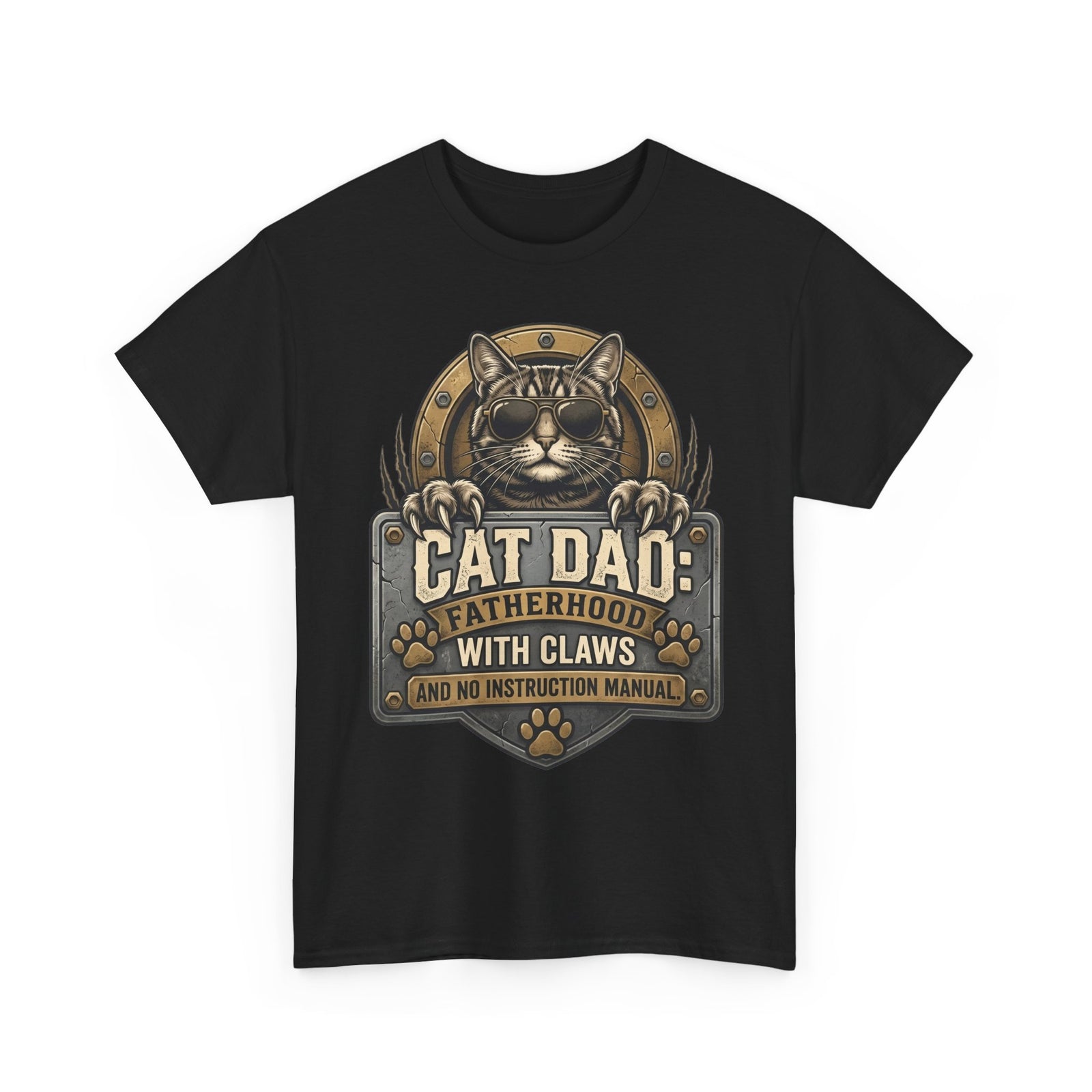 Cat Dad T-Shirt — "Fatherhood with Claws" Funny Cat Lover Tee