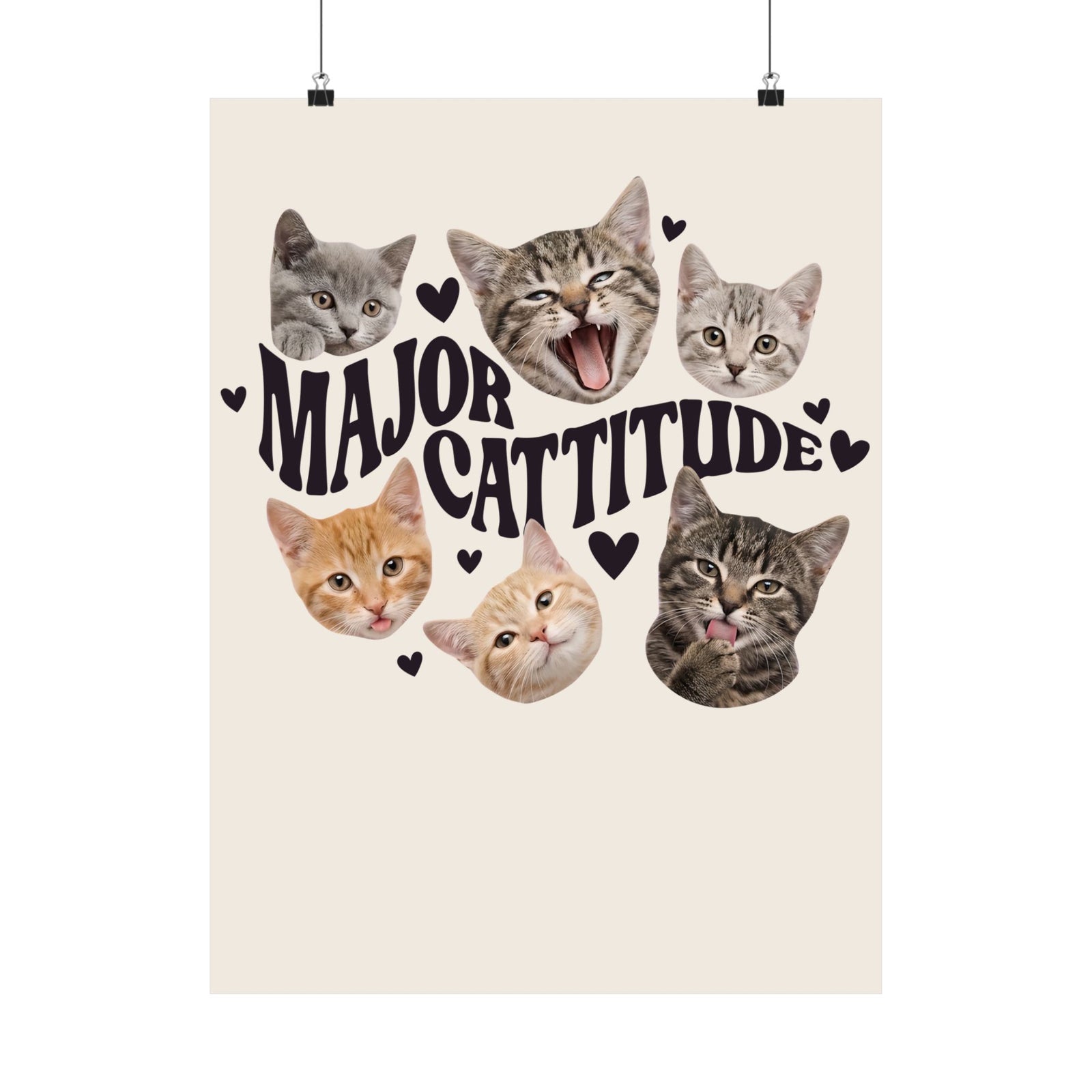 Major Cattitude Poster Funny Cat Attitude Poster