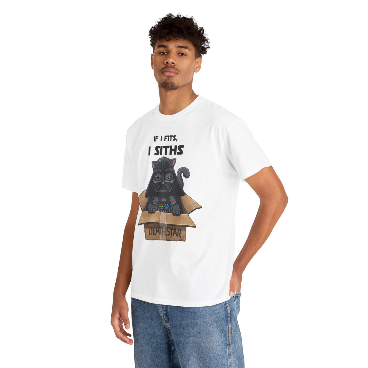 Space Villain Kitten Retro Galaxy Cat T-Shirt Funny Cat in Box Graphic Tee