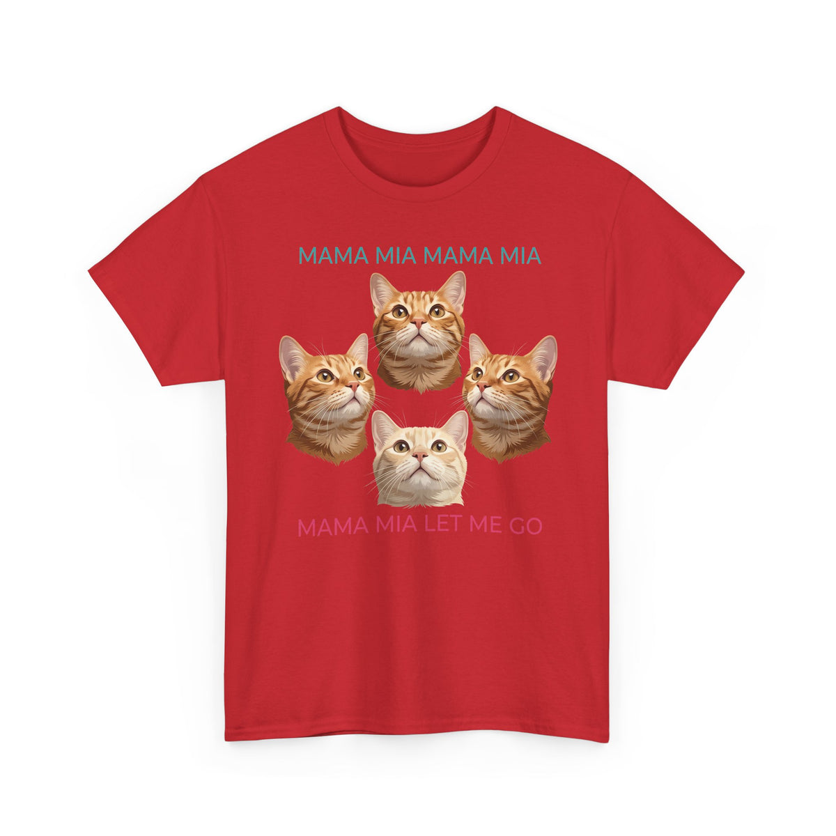 Funny Cat Rock Band T-Shirt — "Mamma Mia Let Me Go" Parody