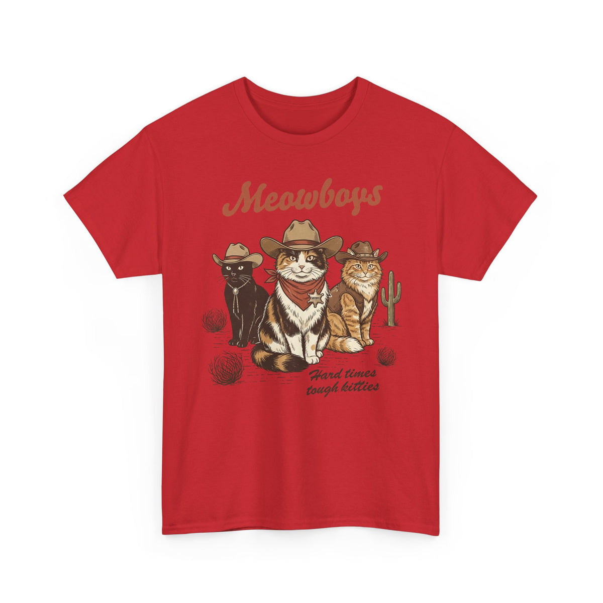 Meowboys Cat Cowboy T-Shirt — Funny Western Cat Tee for Cat Lovers