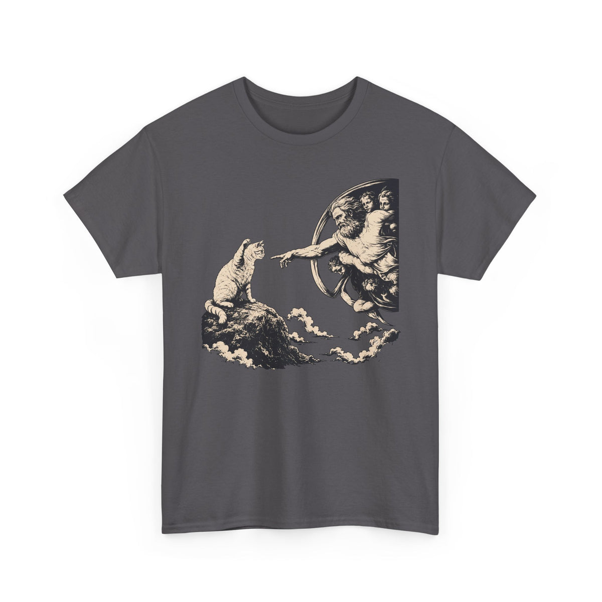 Cat and Creation Tee Vintage Michelangelo-Inspired Puppy Design