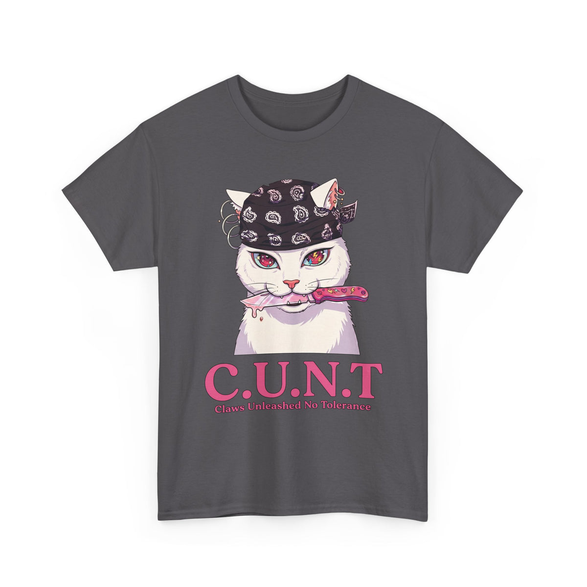 C.U.N.T Acronym Cat T-Shirt — Sassy Feline Rebellious Streetwear