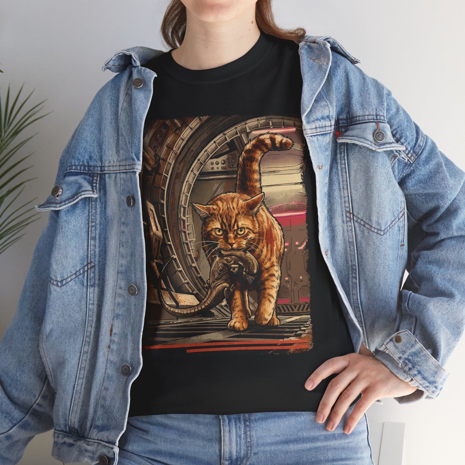 Alien Pest Control Cat T-Shirt — Retro Sci-Fi Space Apparel