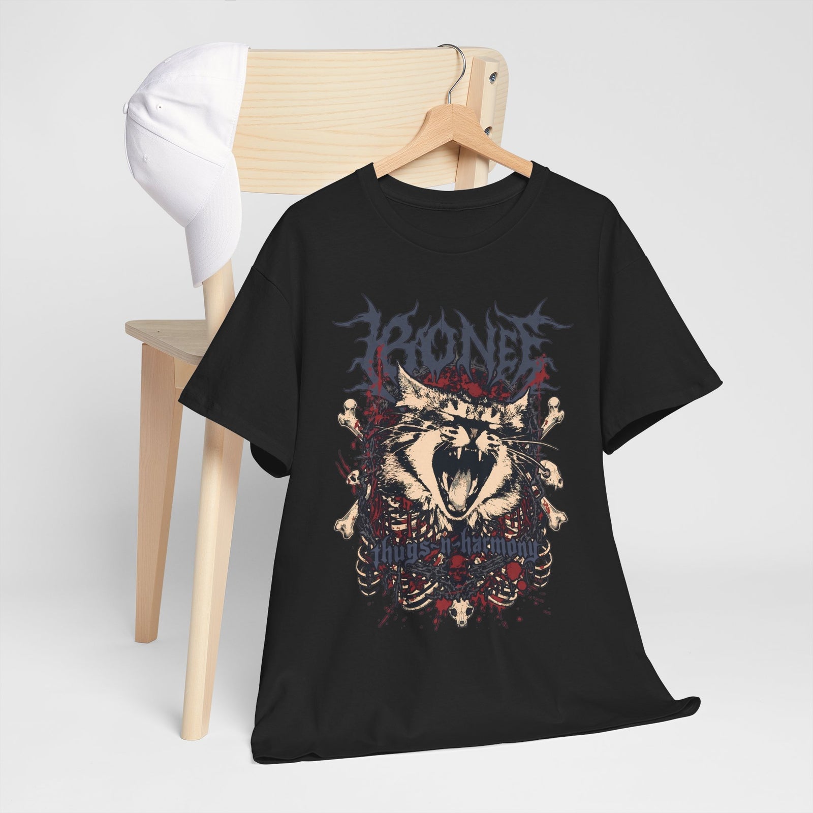 Bone Thugs-N-Harmony Metal Cat T-Shirt — Death Metal Feline Graphic Tee