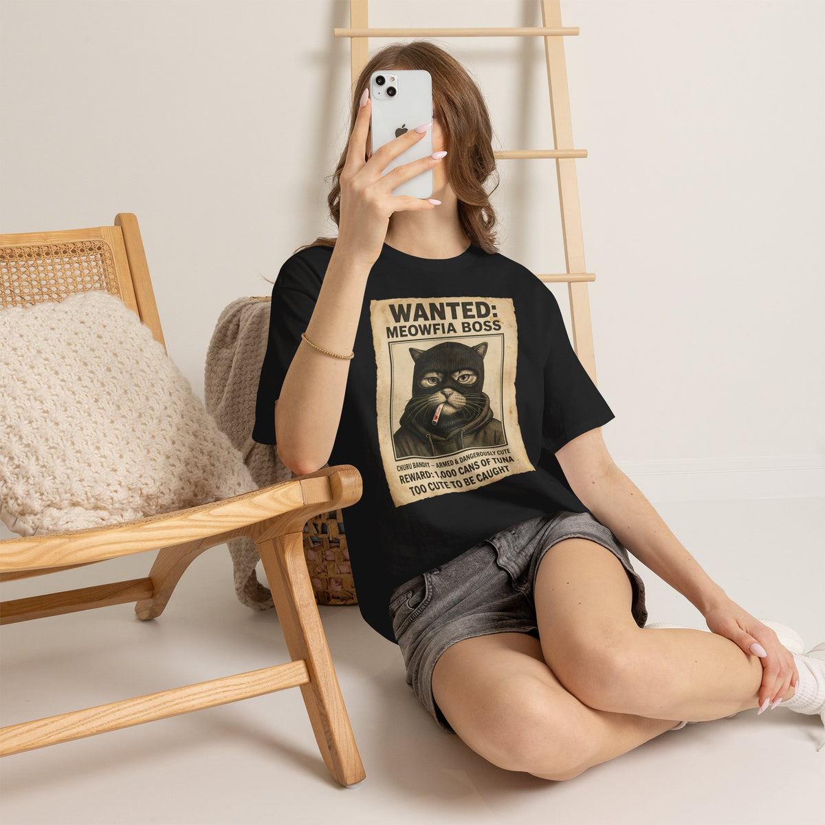 "Meowfia Boss" Wanted Poster Funny Cat T-Shirt