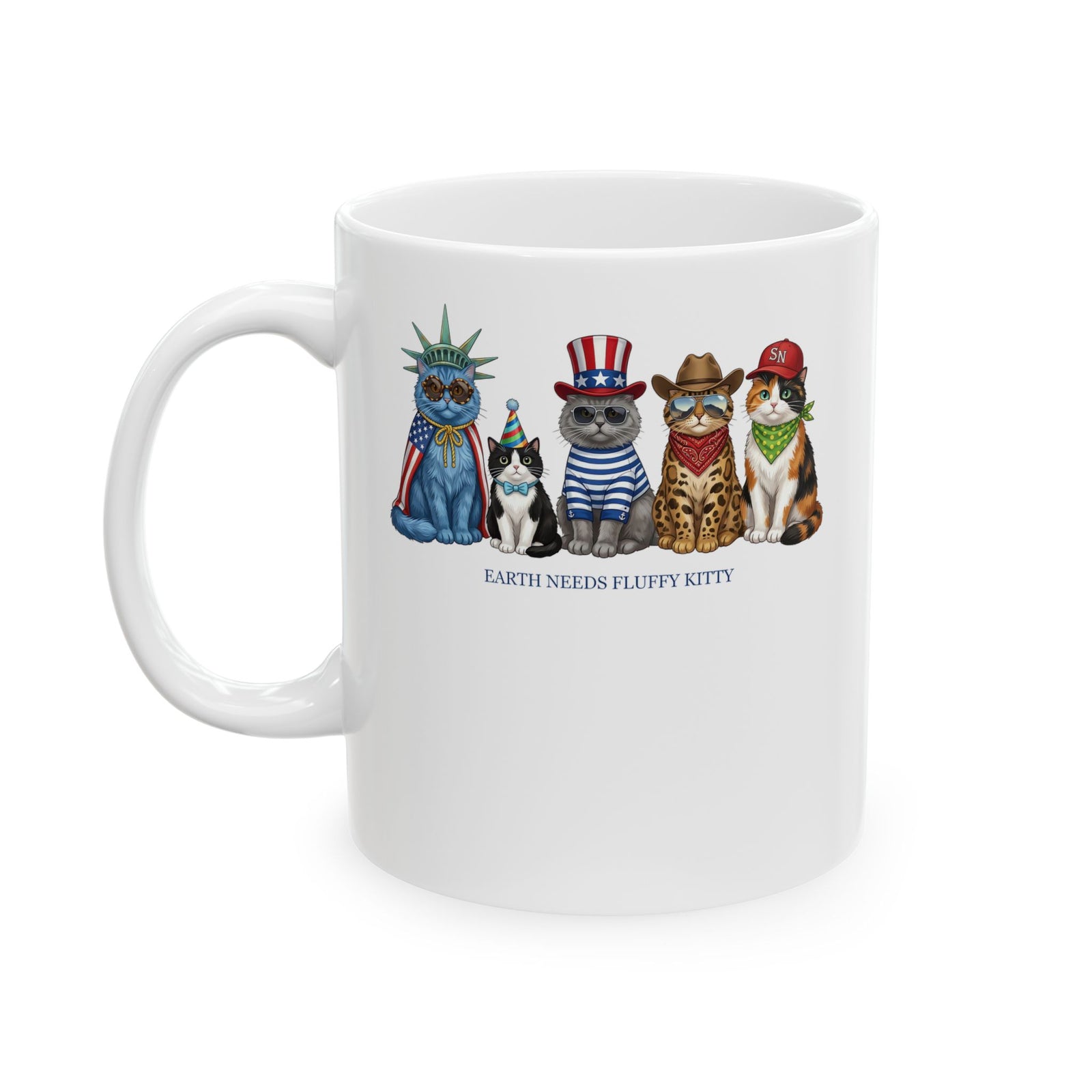 Earth Needs Fluffy Kitty Ceramic Mug