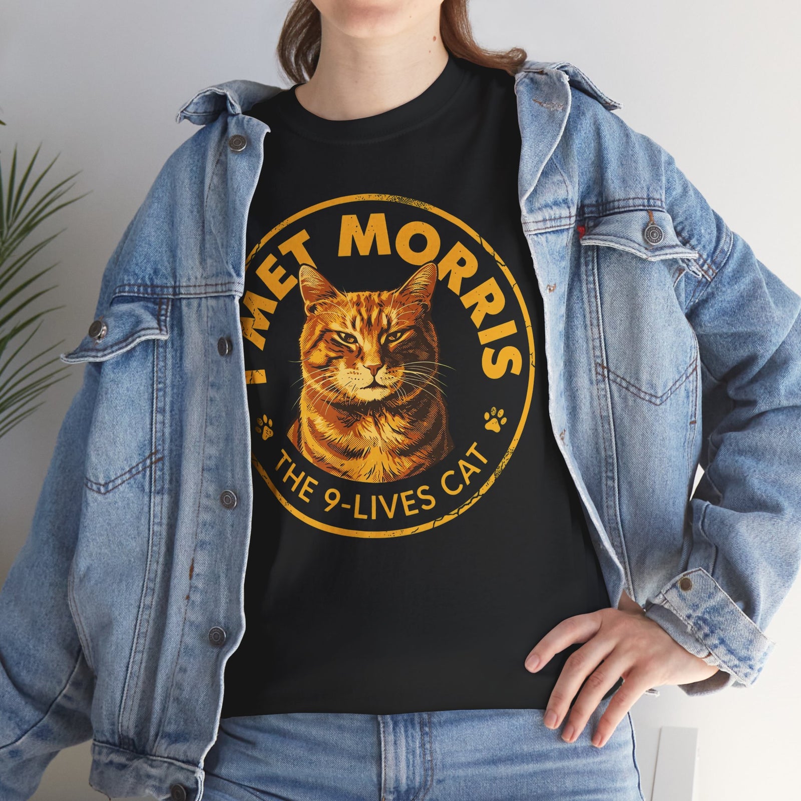 Cat T-Shirt — "I Met Morris" 9-Lives Vintage Cat Graphic Tee