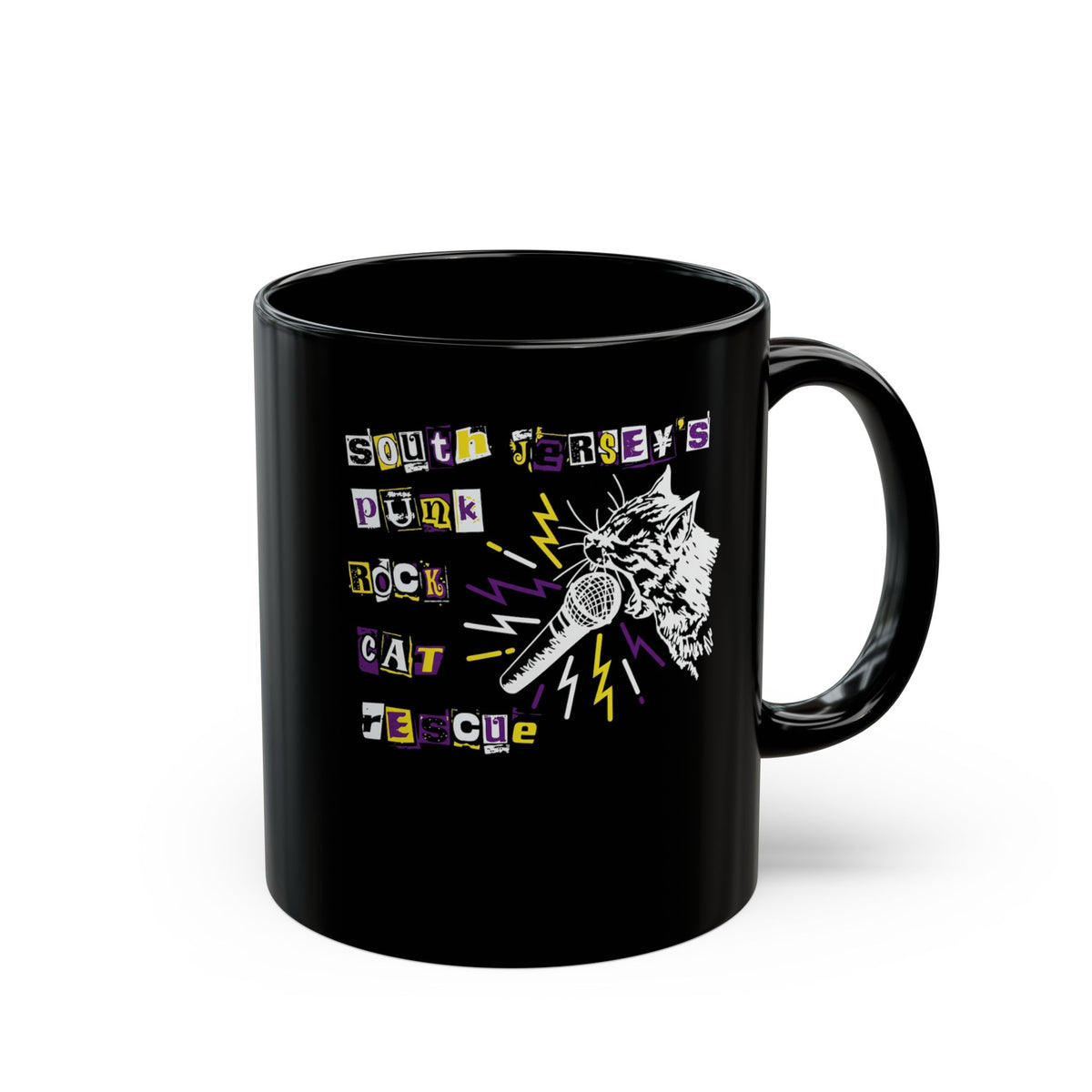 Punk Rock Cat Mug Graphic Band Mug