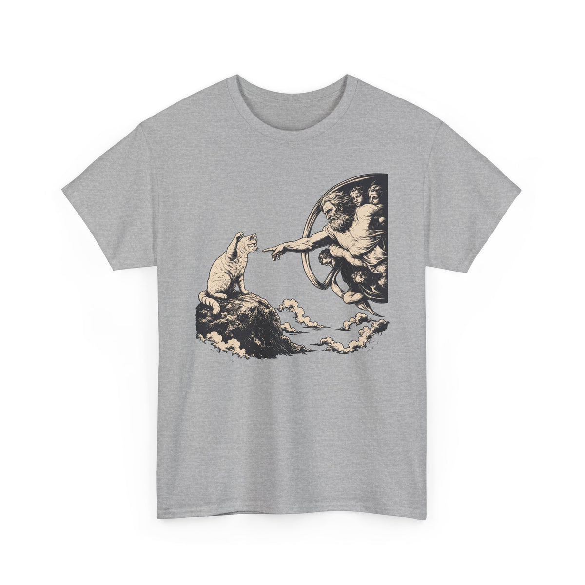 Cat and Creation Tee Vintage Michelangelo-Inspired Puppy Design