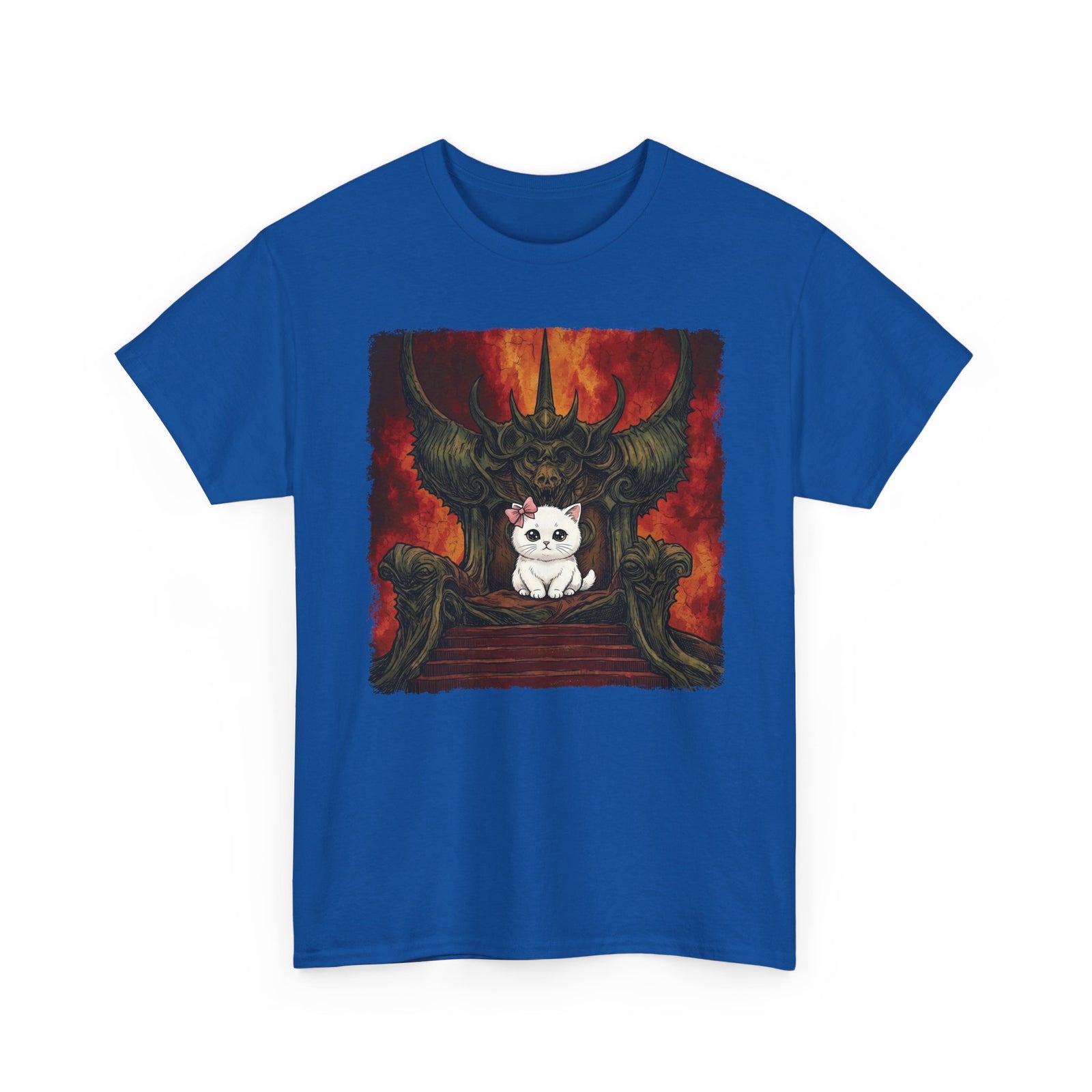 Evil Kitty Throne Kitten T-Shirt — Cute Cat Dark Fantasy Graphic