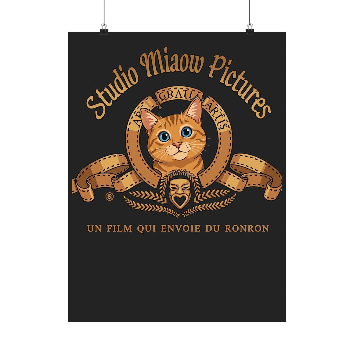 Retro Movie Lion Parody Cat Poster — Studio Miaow Pictures